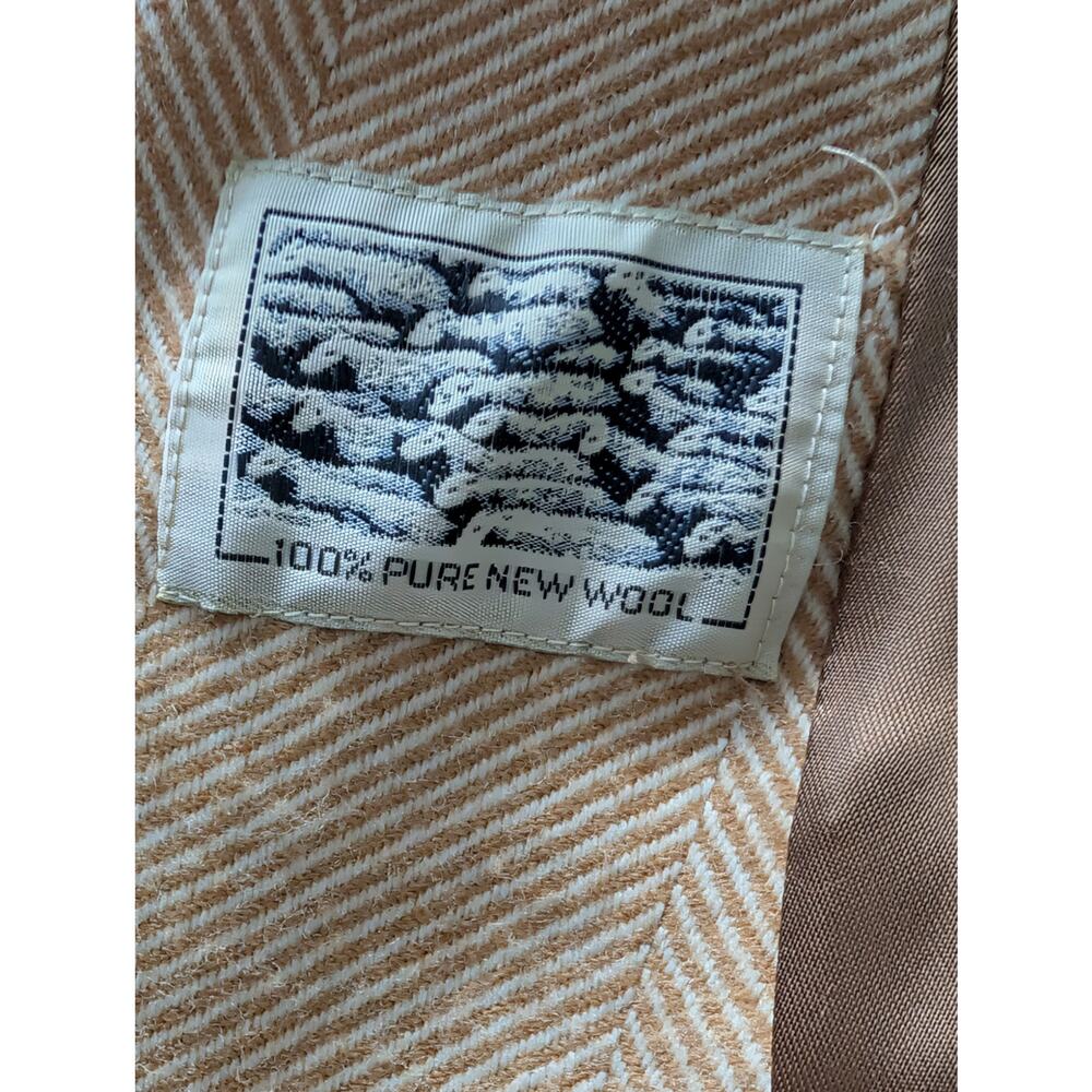 PAUL COSTELLOE Vtg 100% Irish Wool Herringbone Blazer Princess Diana Era US10 - Picture 12 of 16